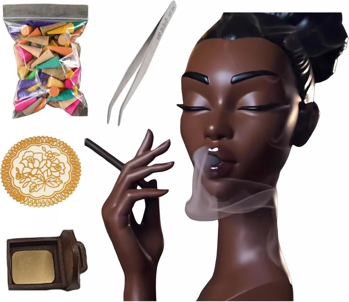 Black Woman Incense Burner 2