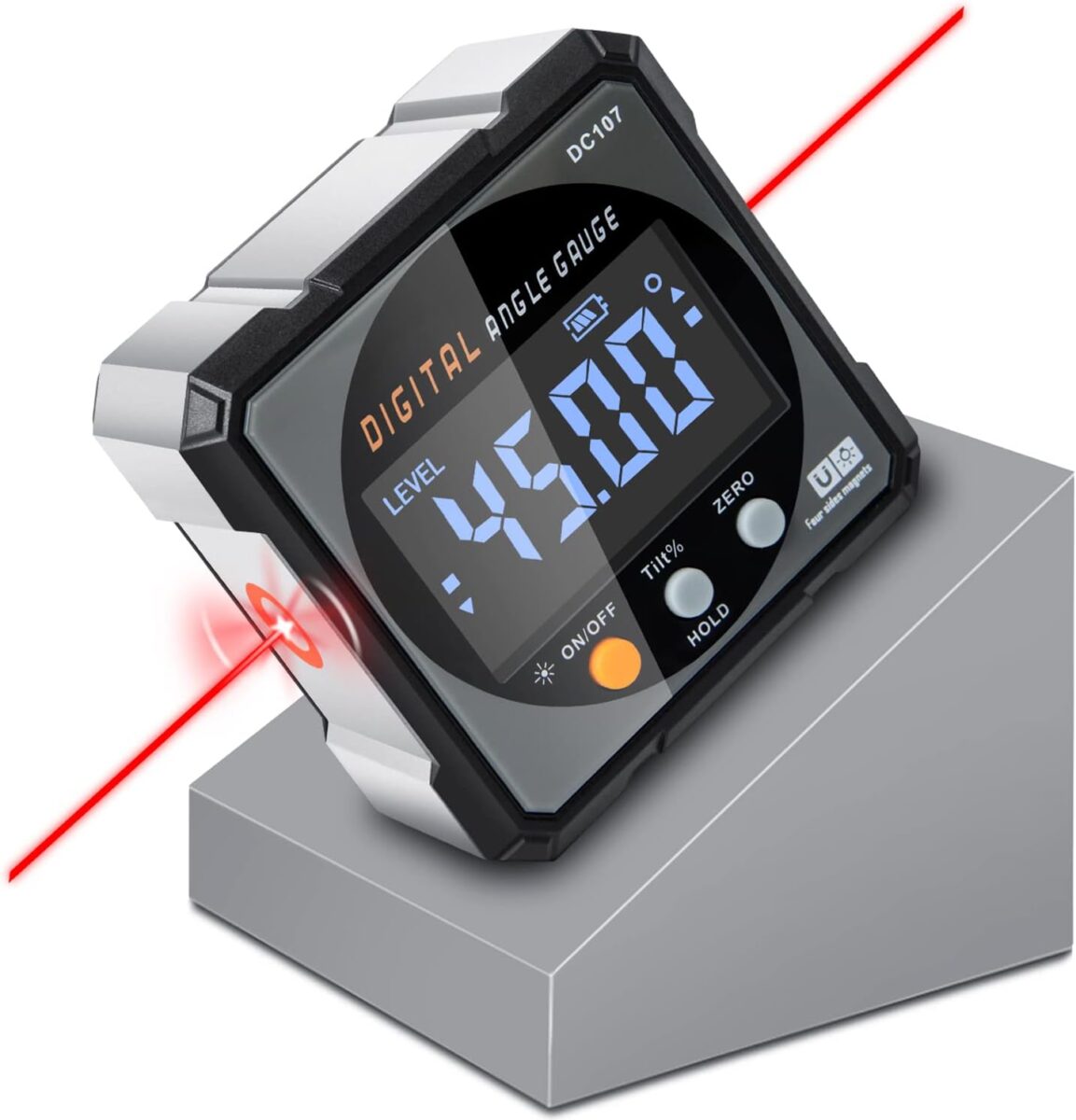 4-Side Magnetic Digital Angle Gauge with Laser 2