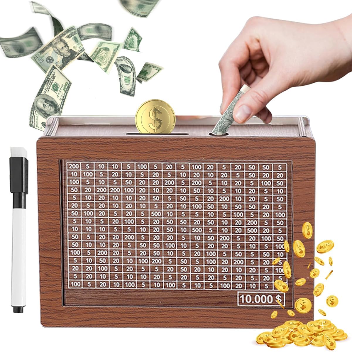 Cash Vault Wooden Savings Box 2
