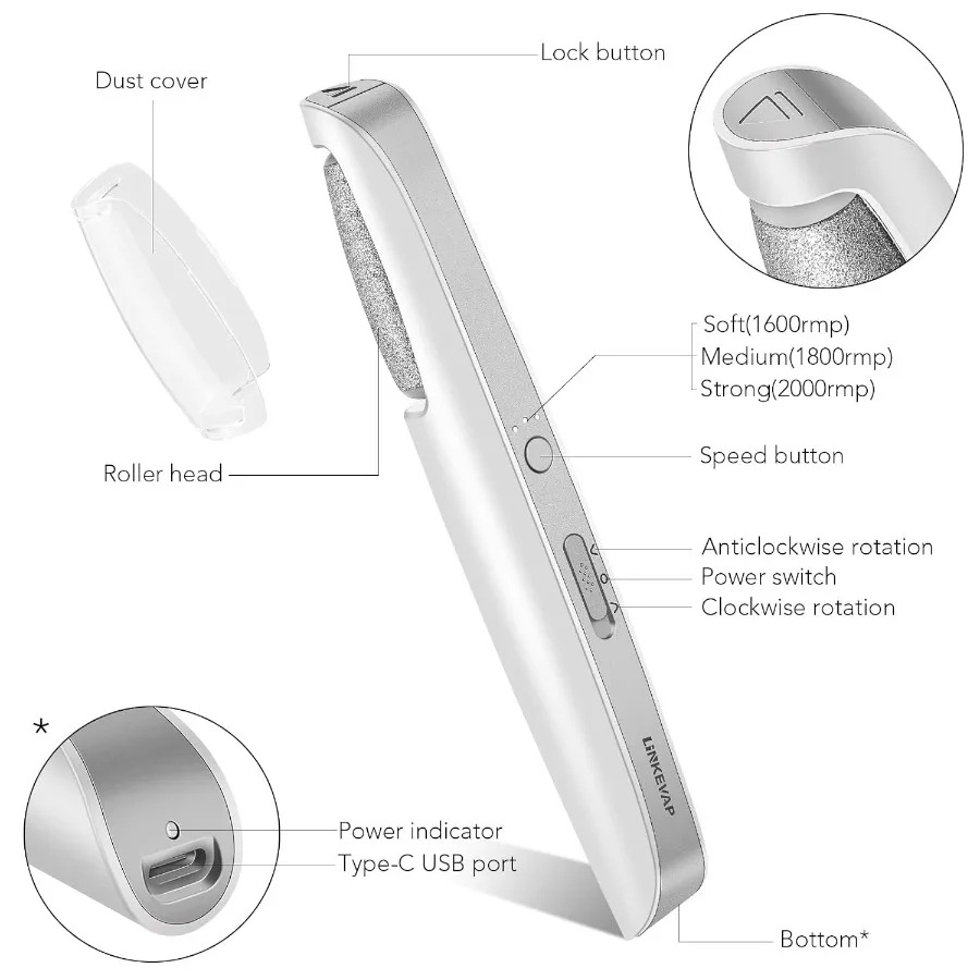 Rechargeable Electric Callus Remover 5