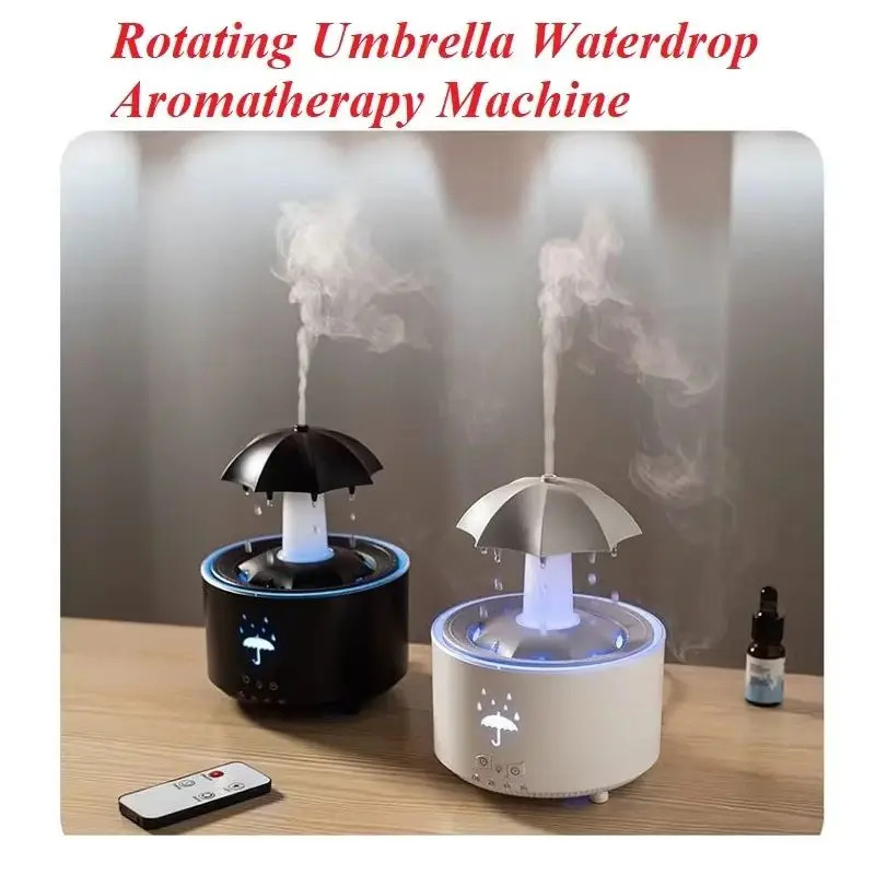 Aromatherapy Rotating Water Droplet LED Umbrella  Humidifier 4