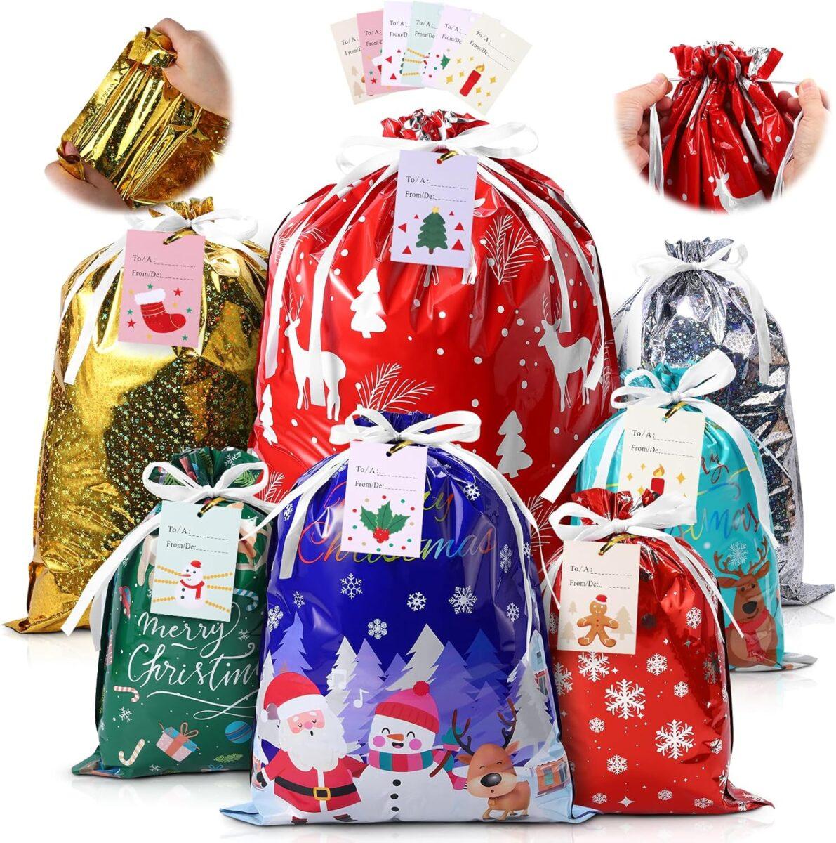 Drawstrings Christmas Gift Bags 2
