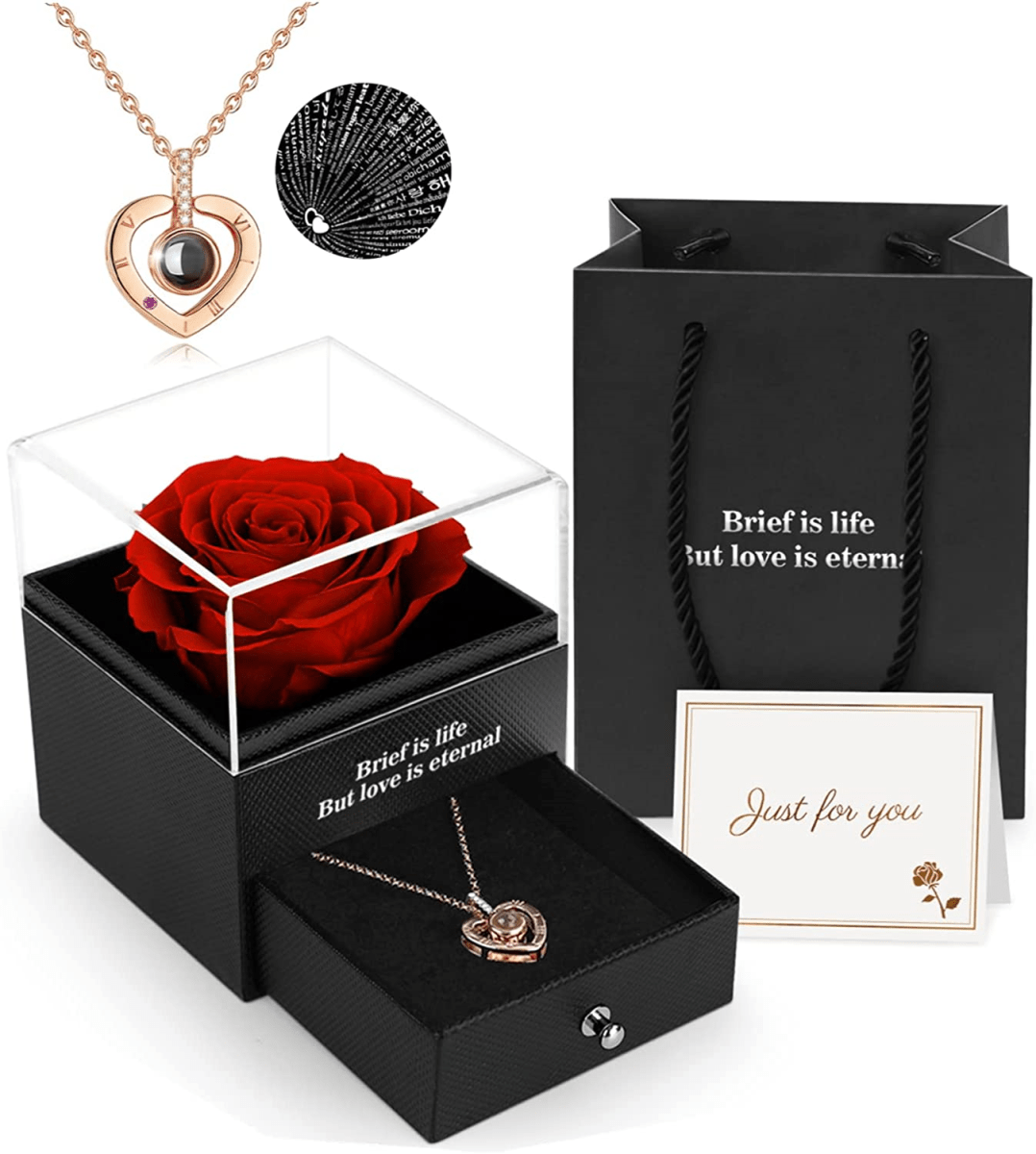 Forever Rose Gift Box I Love You In 100 Languages Necklace 2