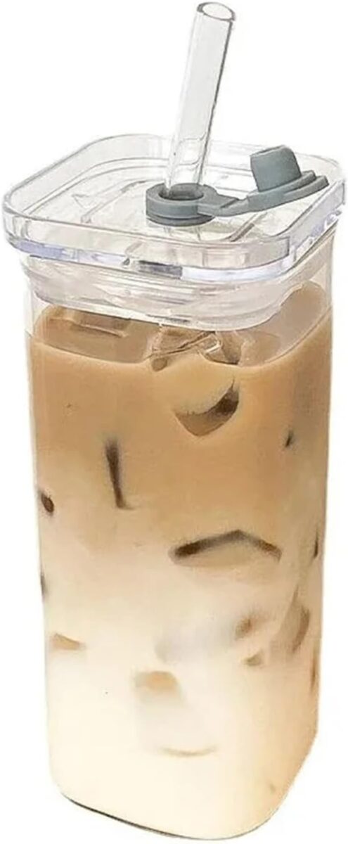 Coffee Glass Cup With Lid 3