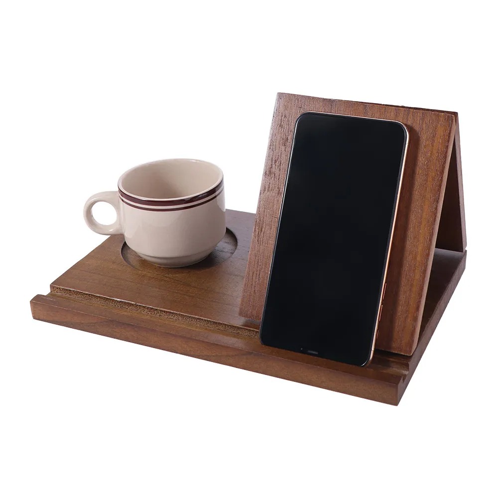 Wooden Bedside Organizer & Book Holder Tray 3