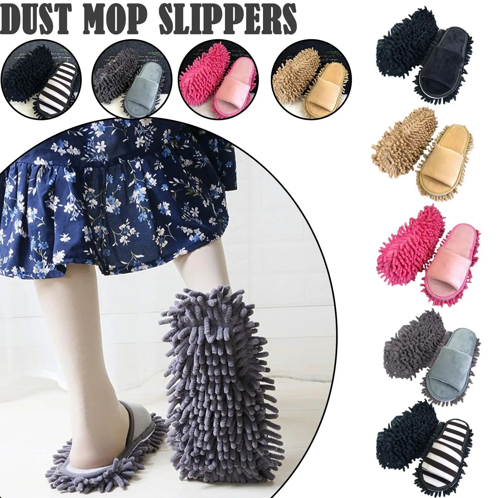 Microfiber Mop Cleaning Slippers – Hands-Free Floor Cleaning Shoes 3