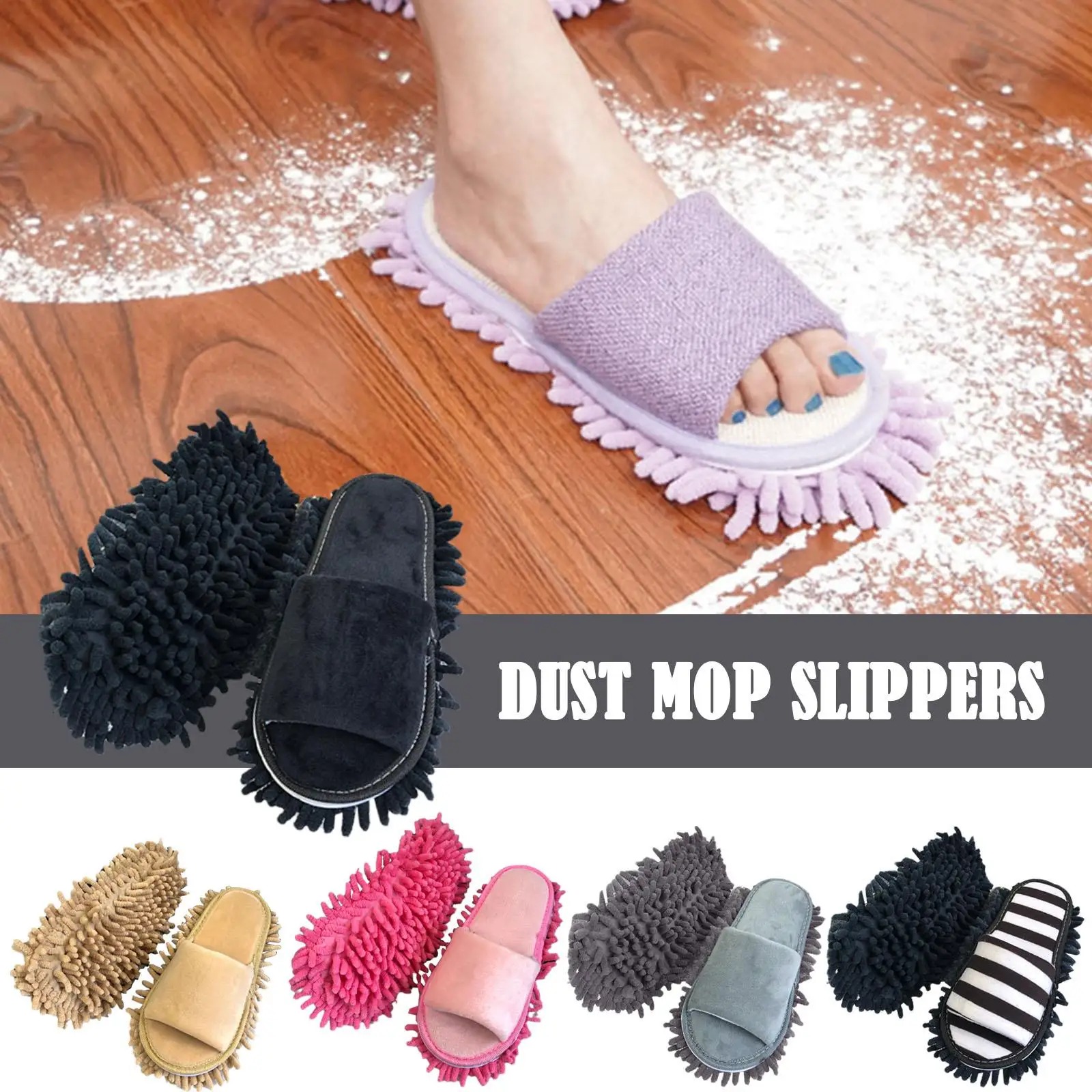 Microfiber Mop Cleaning Slippers – Hands-Free Floor Cleaning Shoes