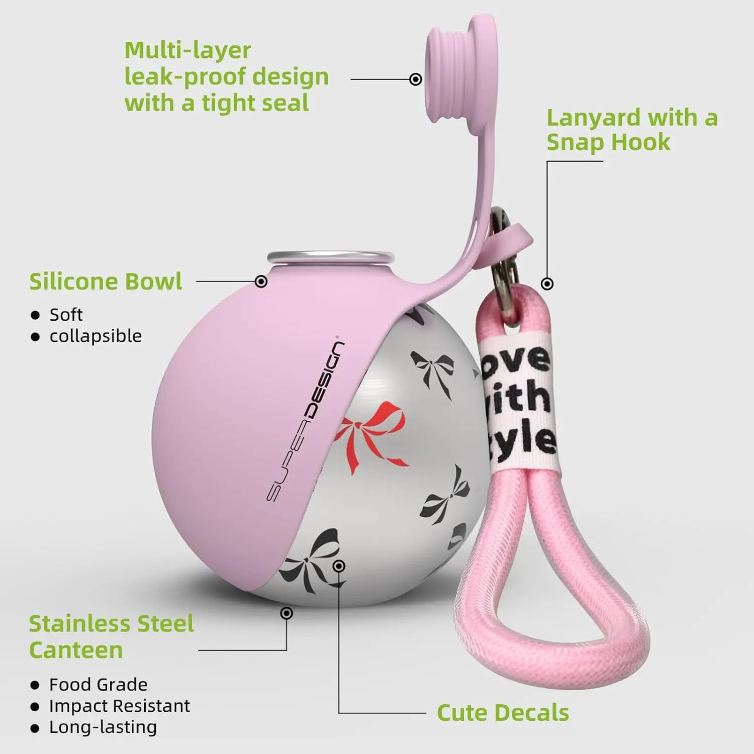 Portable Dog Water Bottle with Waste Bag Dispenser 6