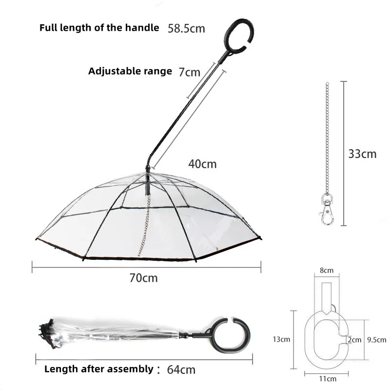 PawShield Transparent Dog Umbrella Leash 7