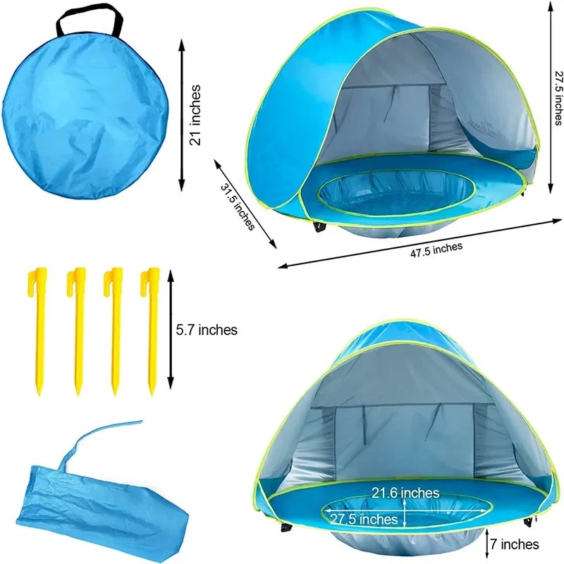 Baby Beach Tent with Splash Pool 5