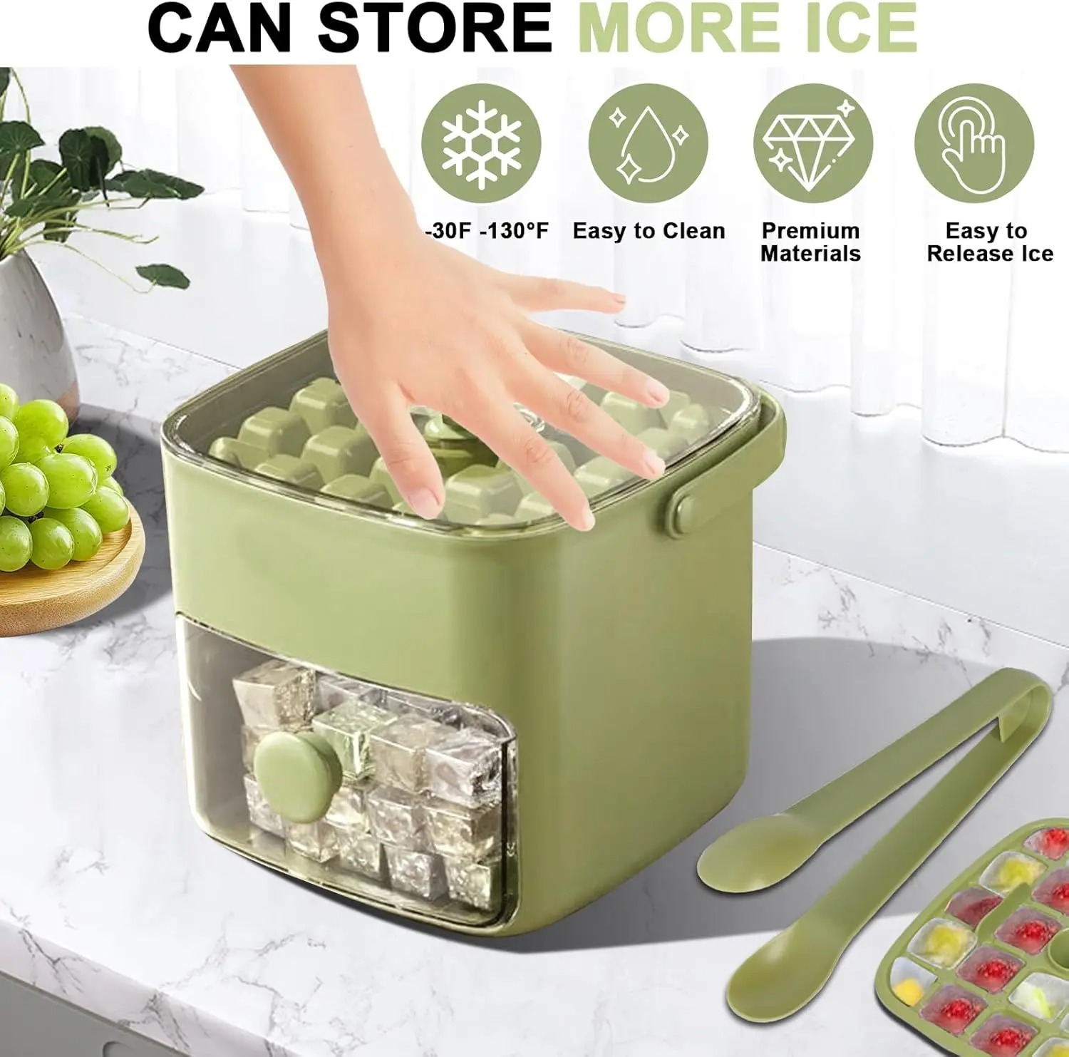 Portable Ice Bucket & Ice Cube Storage Container 3