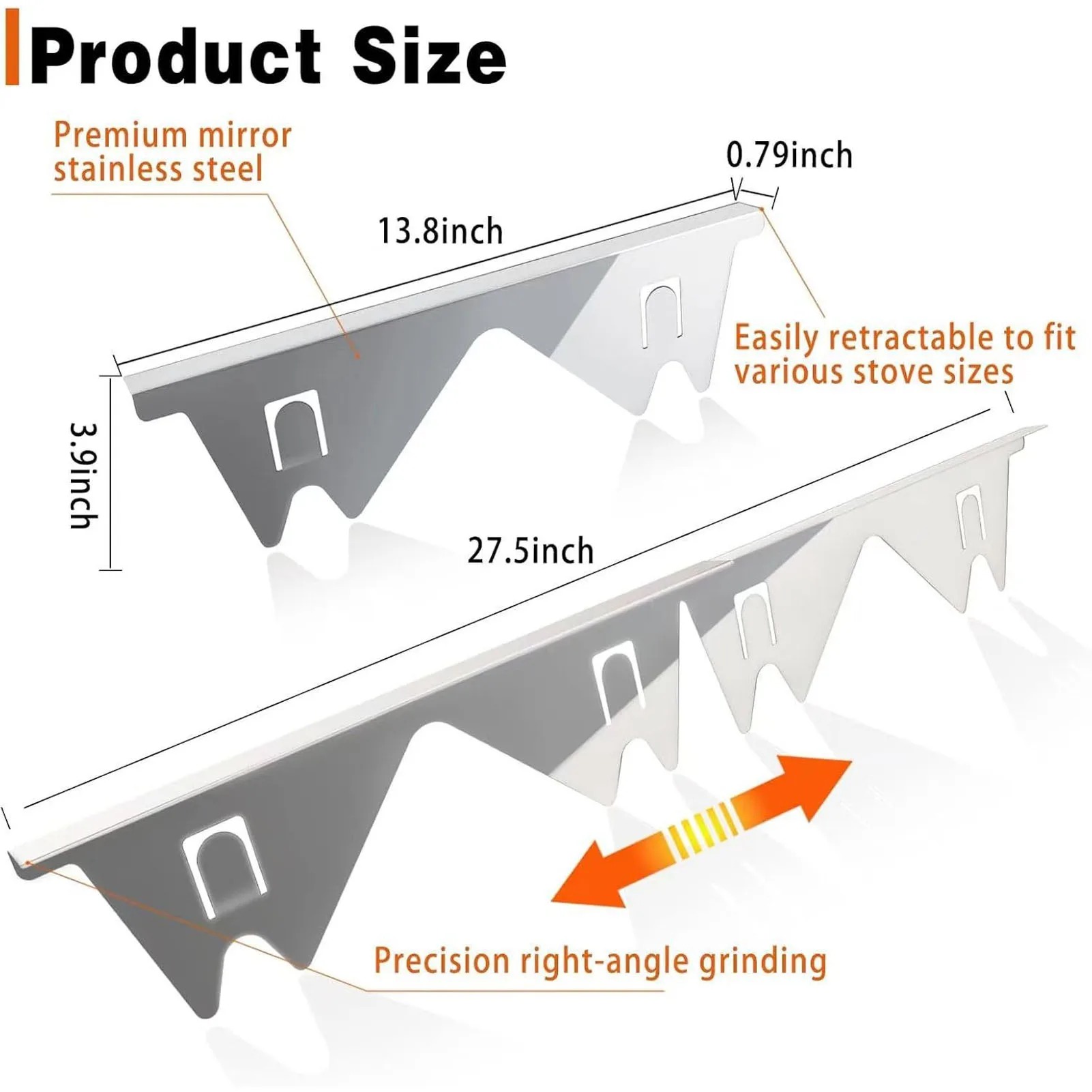 Stainless Steel Stove Gap Covers-2PCS 2