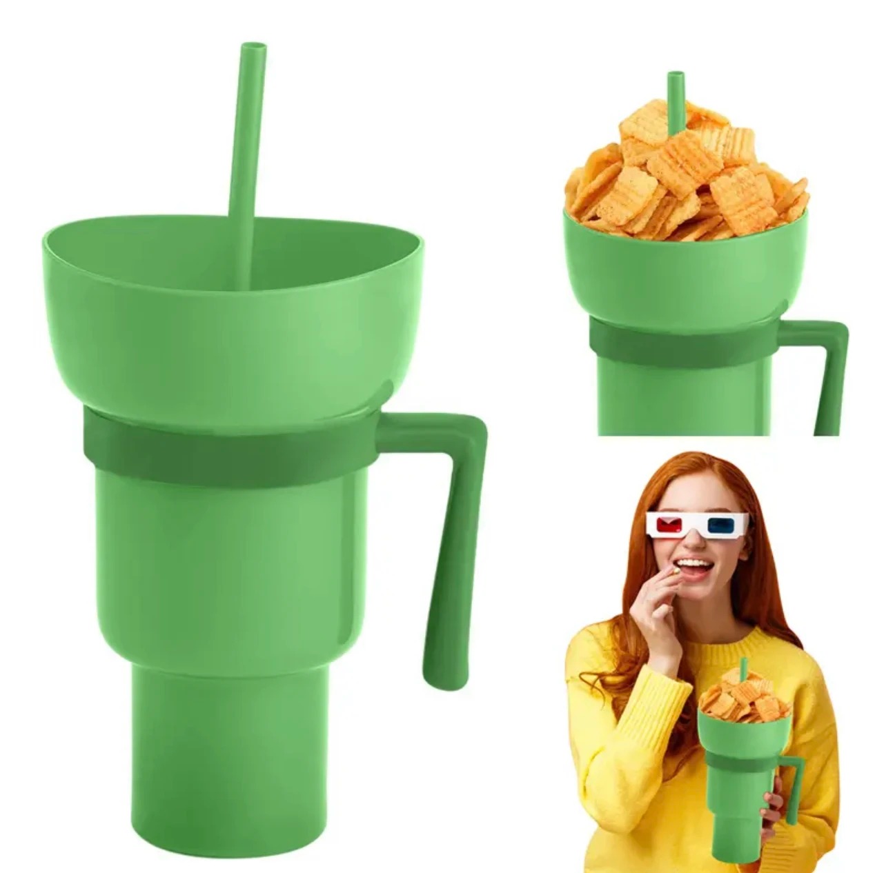 SnackSip Duo Cup – Snack Bowl Tumbler with Straw & Handle 4