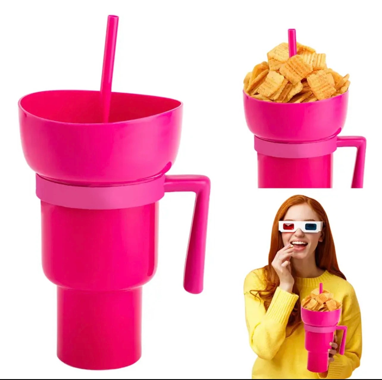 SnackSip Duo Cup – Snack Bowl Tumbler with Straw & Handle 6
