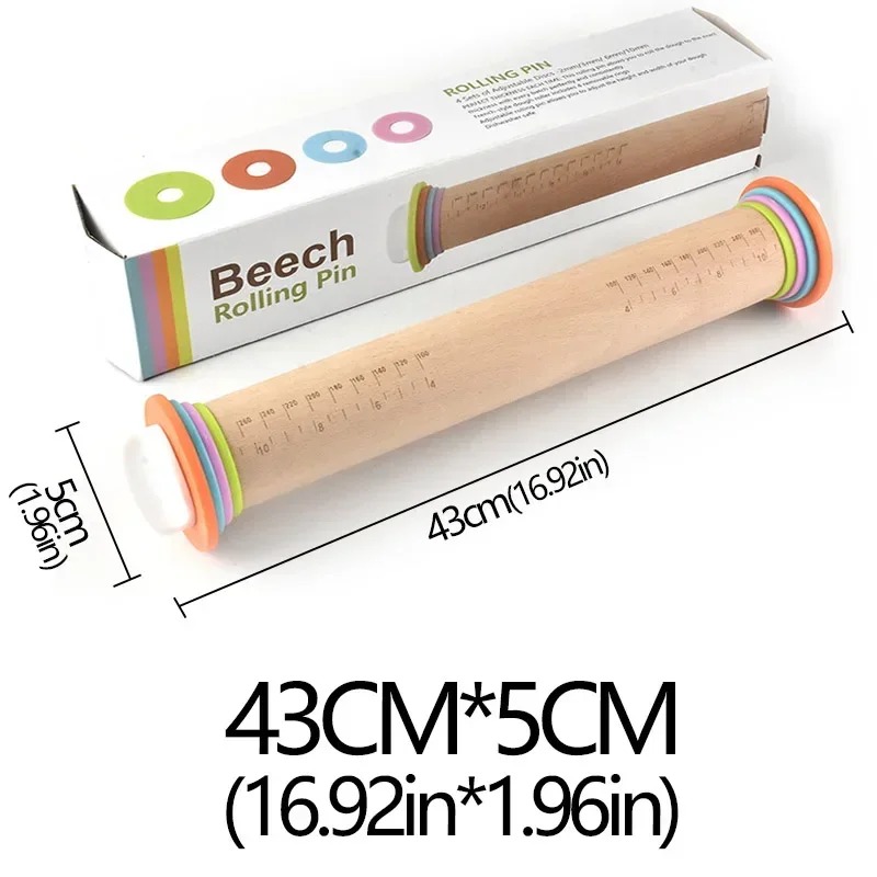 Adjustable Rolling Pin with Thickness Rings 4