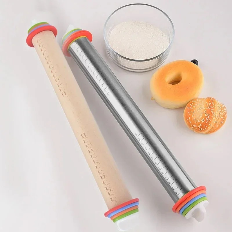 Adjustable Rolling Pin with Thickness Rings