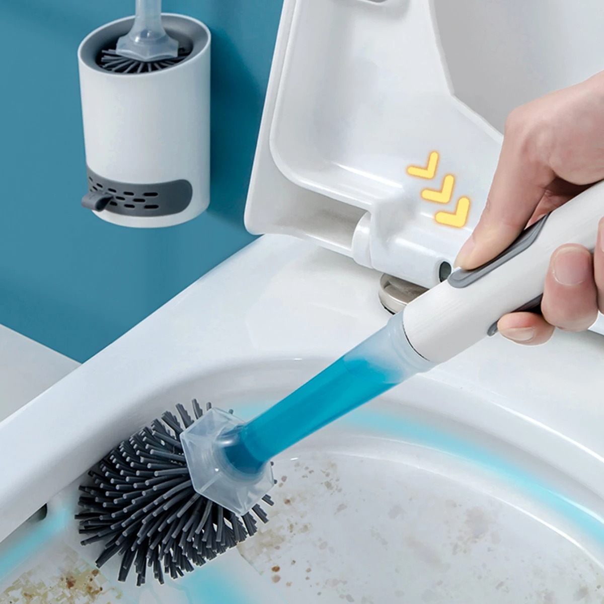 AquaClean Silicone Toilet Brush Set 7