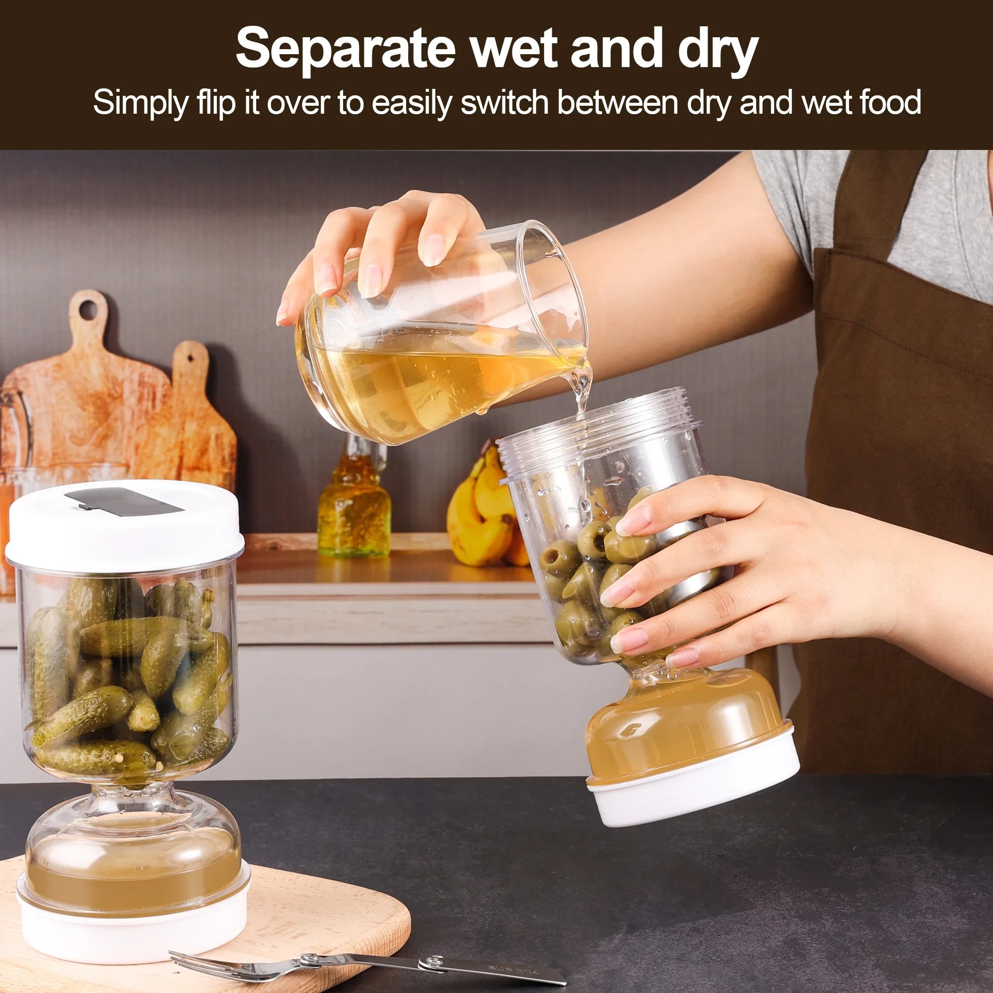 Pickle & Olive Separator Storage Jar 2