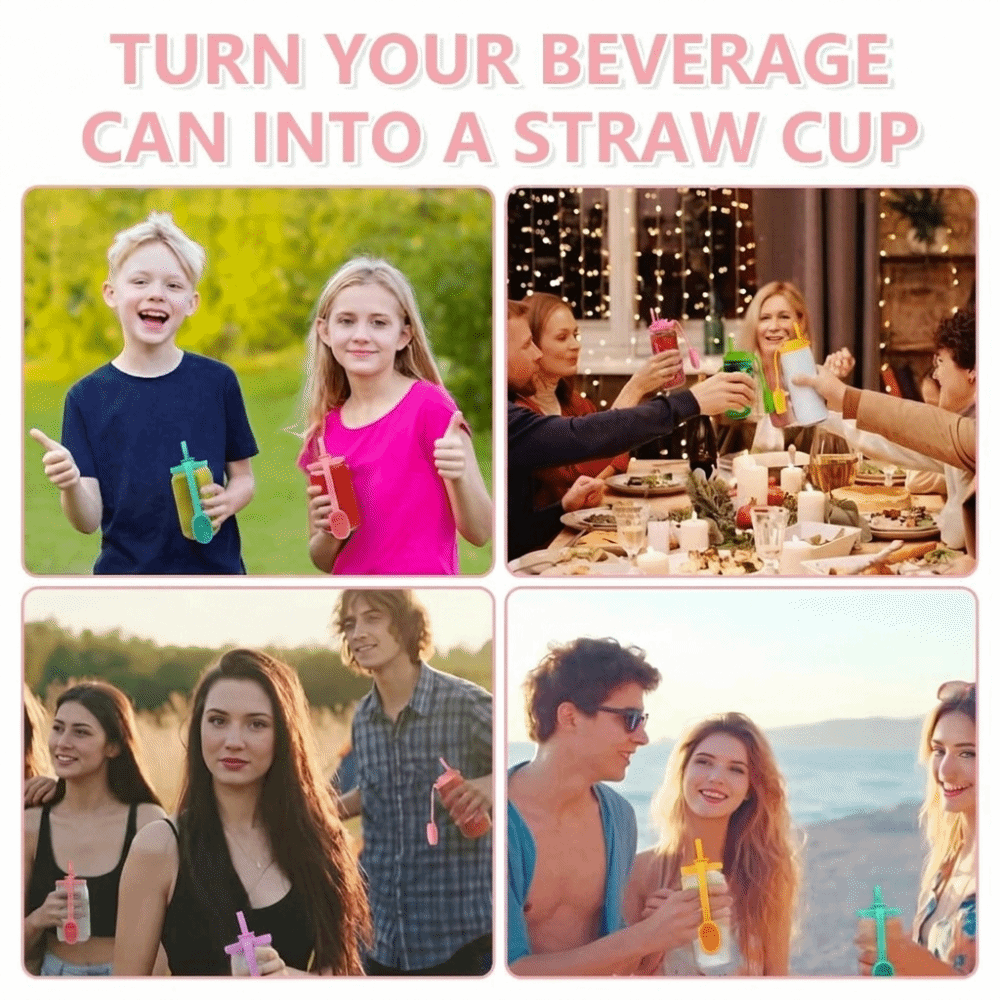 Silicone Can Lid with Straw 2
