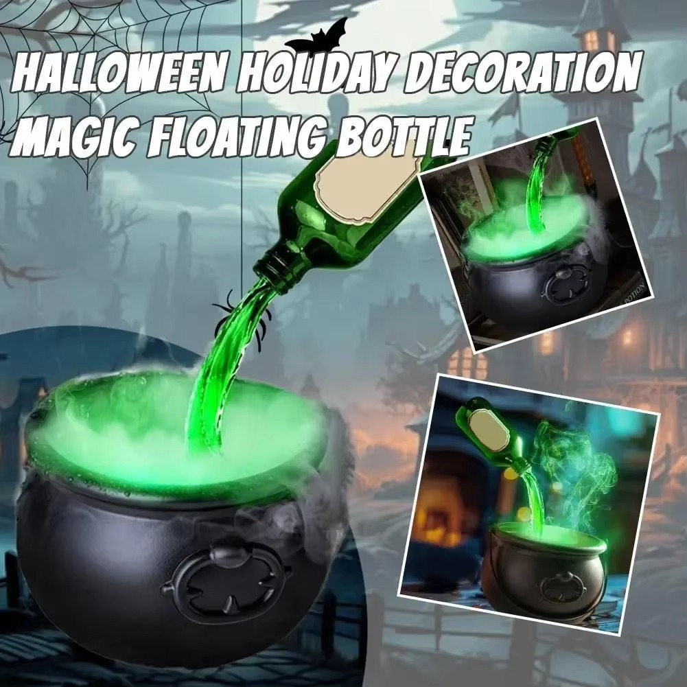 Halloween Cauldron Mist Maker with Skeleton & LED Lights