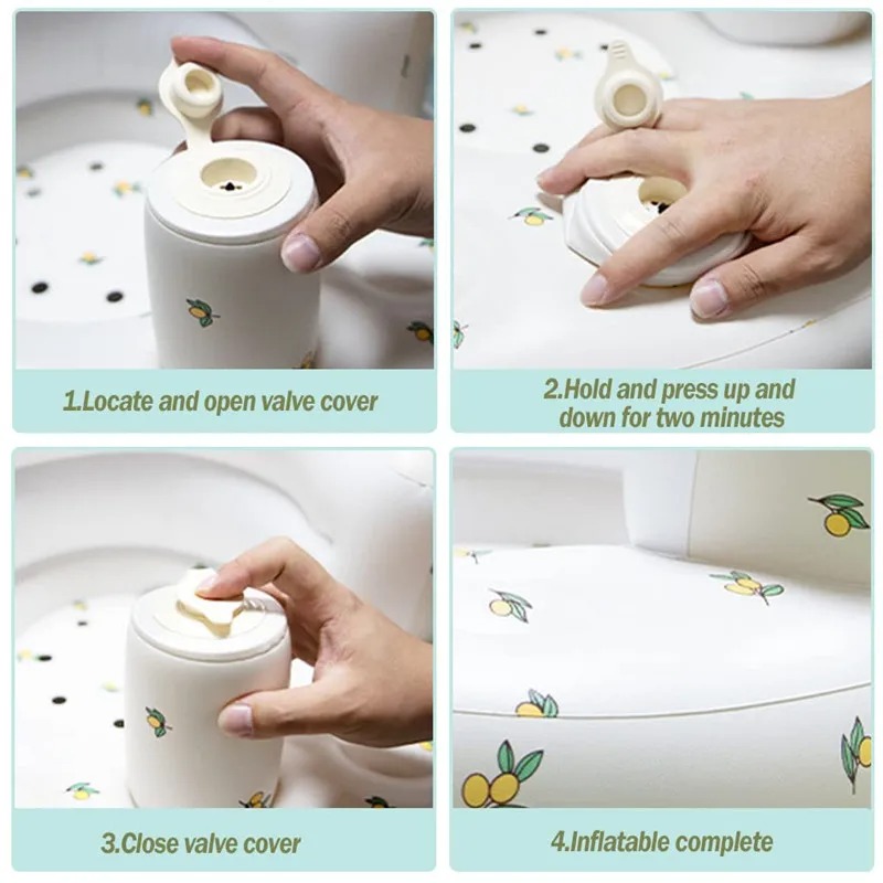 Inflatable Baby Seat with Built-in Air Pump 2