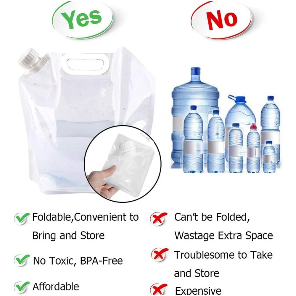 Collapsible Food & Water Storage Bag with Handle-2PCS 3