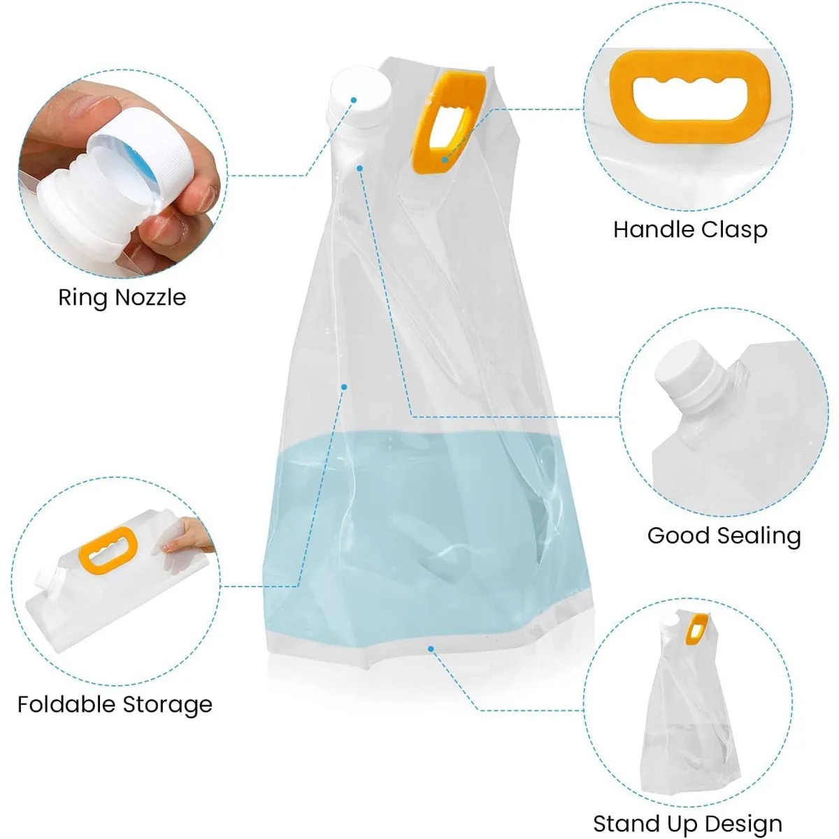 Collapsible Food & Water Storage Bag with Handle-2PCS 4