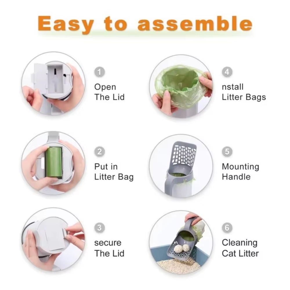Cat Litter Scoop with Waste Bin 4