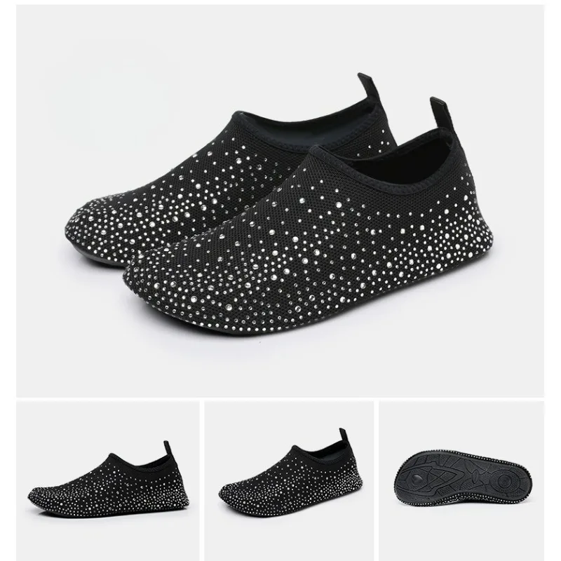 Women's Rhinestone Slip-On Walking Shoes 5