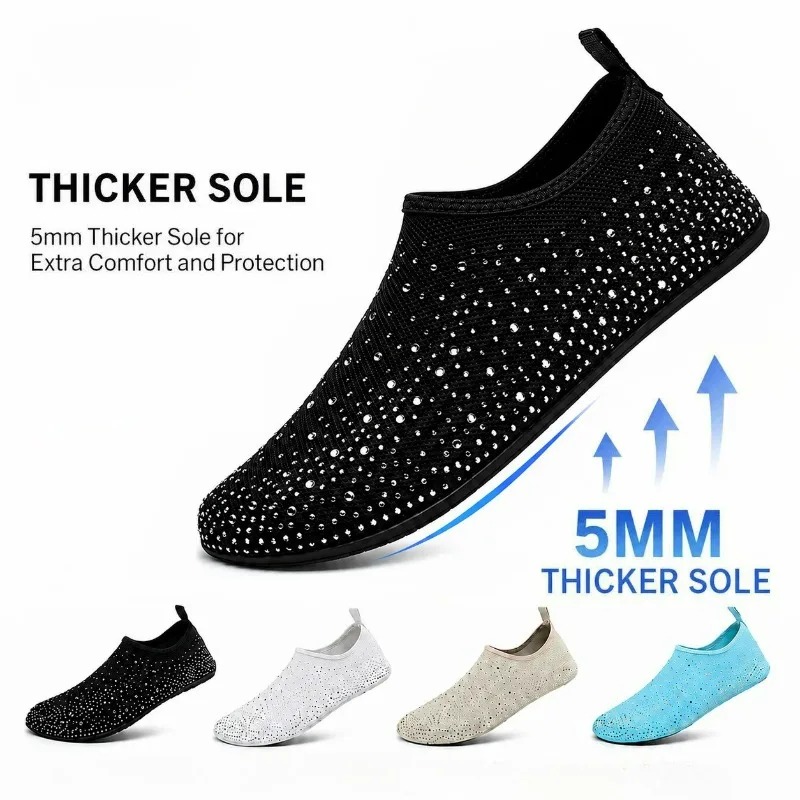 Women's Rhinestone Slip-On Walking Shoes