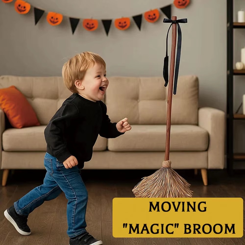 Animated Floating Witch Broom Decoration 2