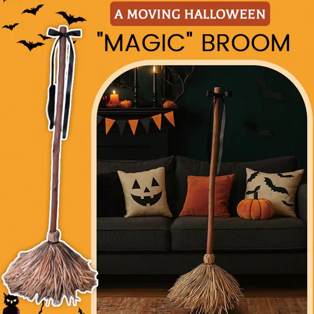 Animated Floating Witch Broom Decoration 3