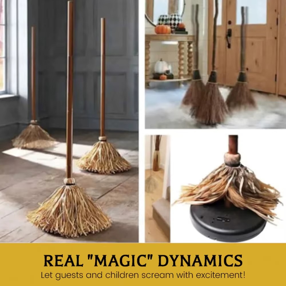 Animated Floating Witch Broom Decoration 5