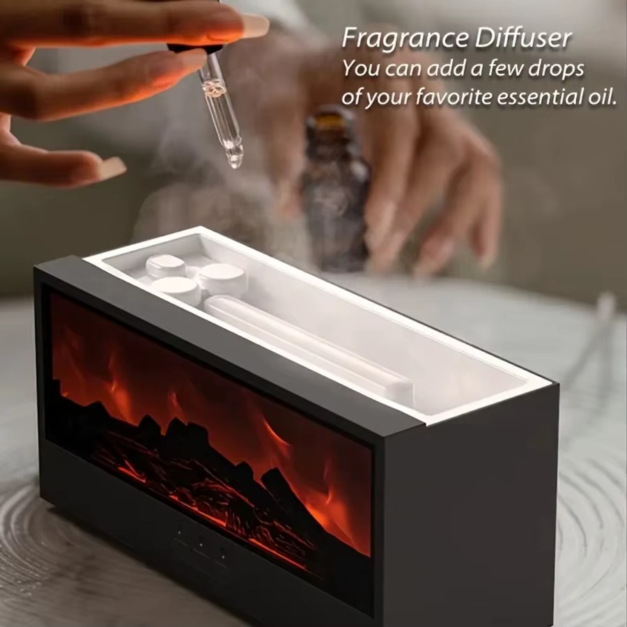 3D Flame Mist Fireplace Humidifier 4